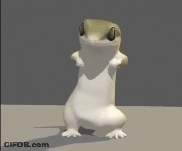 Adorable Cartoon Lizard Dancing GIF