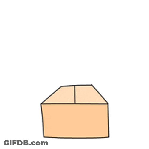 Adorable Cat Peeking Outside The Box GIF