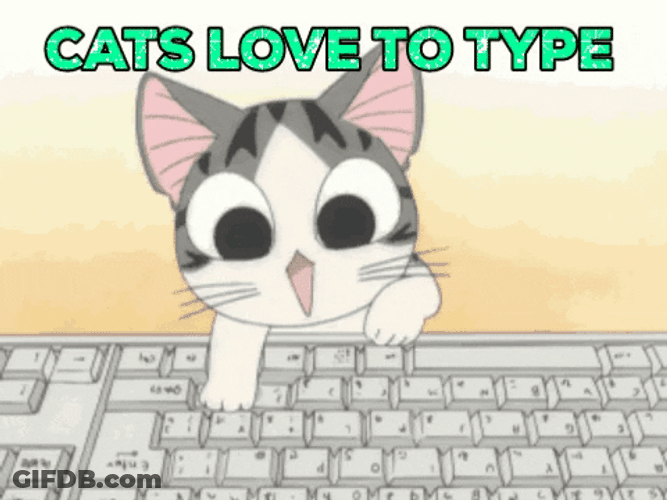 Adorable Cat Typing Chi's Sweet Home GIF