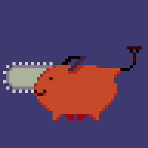 Adorable Chainsaw Man Pixelated Pochita GIF