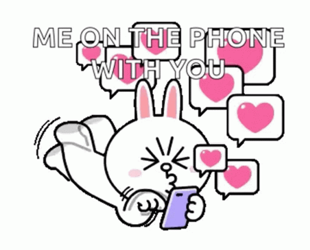 Adorable Cony Line On The Phone GIF