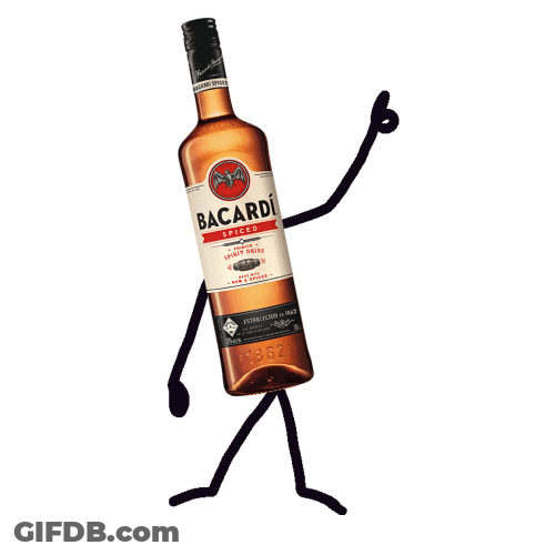 Adorable Dancing Bacardi Rum Bottle GIF