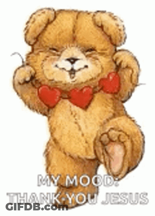 Adorable Dancing Bear Thank You Jesus GIF