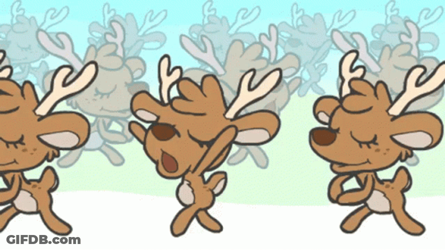 Adorable Dancing Reindeers Animation GIF