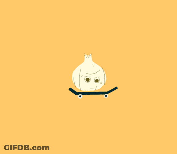 Adorable Garlic Art Skateboard Tricks GIF