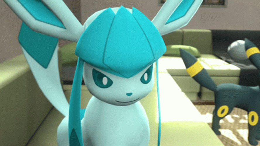 Adorable Glaceon Glasses GIF