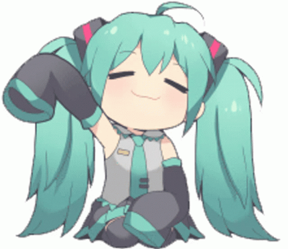 Adorable Hatsune Miku Wave GIF