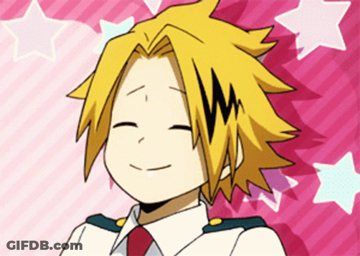 Adorable Hero Academia Denki Pink Stars GIF