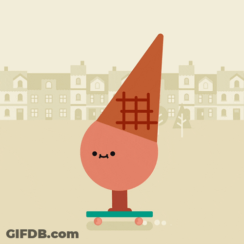 Adorable Ice Cream Skateboard GIF