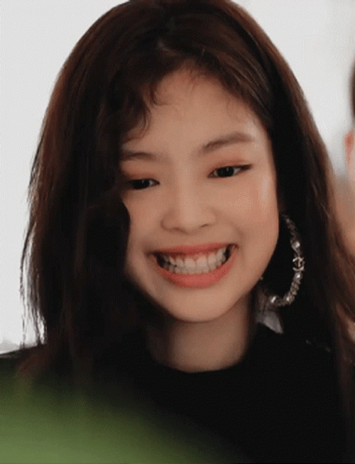 Adorable Jennie Kim Demure Giggle GIF