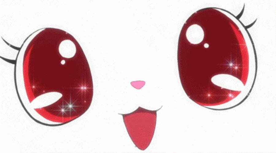 Adorable Kawaii Anime Cat Eyes GIF