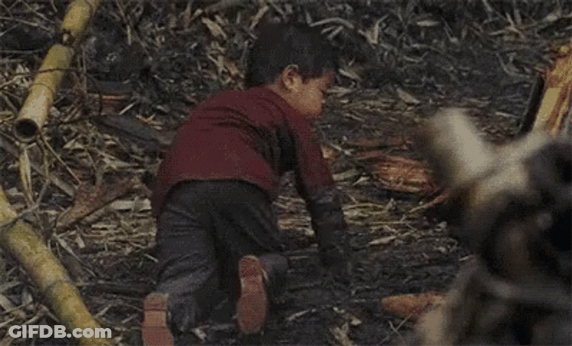 Adorable Kid Crawling Tropic Thunder GIF