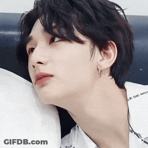 Adorable Korean Hyunjin Looking Up GIF