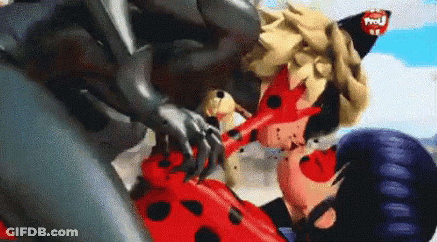 Adorable Ladybug Kissing Adrienne GIF