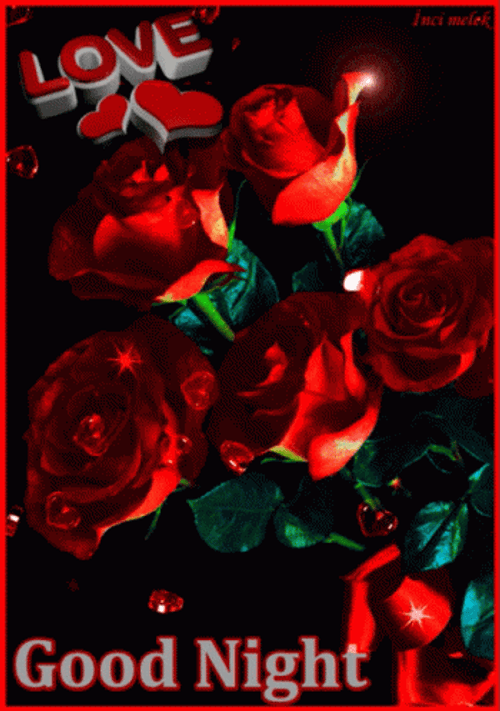 Adorable Love Good Night Red Sparkle GIF