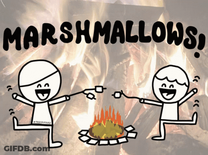 Adorable Marshmallows Campfire Art GIF
