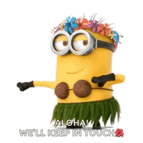 Adorable Minions Aloha Keep In Touch GIF