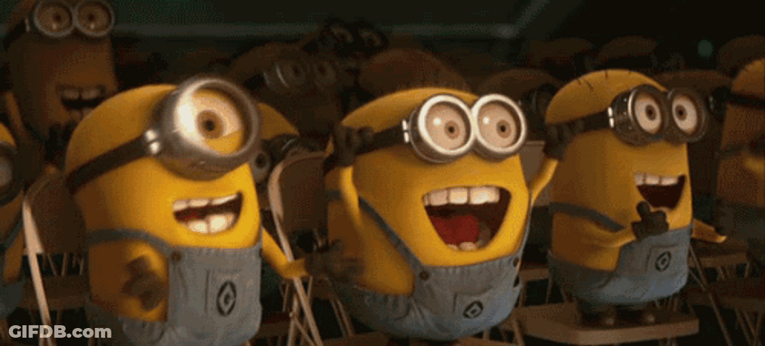 Adorable Minions Happy Cheer GIF