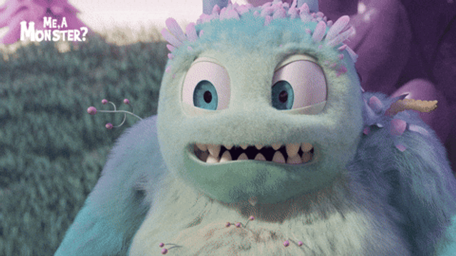 Adorable Monster Eating House GIF