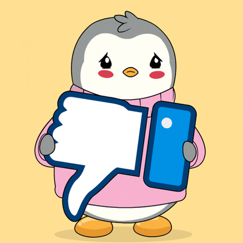 Adorable Penguin Nope Dont Like That Dislike Sign GIF