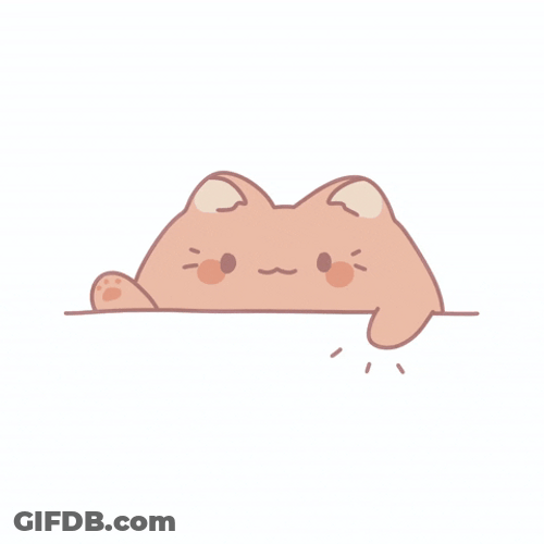 Adorable Pink Mochi Cat GIF