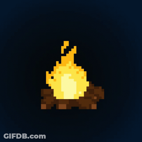 Adorable Pixelated Campfire Art GIF