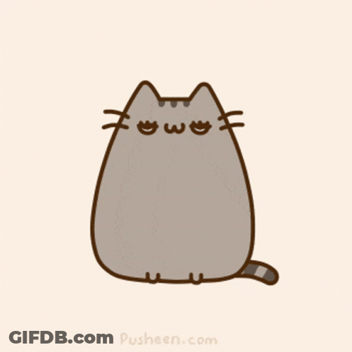 Adorable Pusheen Cat Blinking Eyes GIF