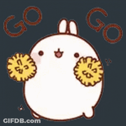 Adorable Rabbit Cheer Dance Go GIF
