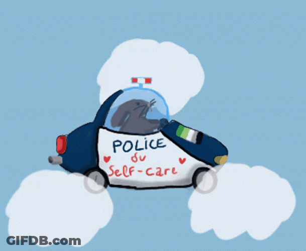 Adorable Rabbit Police Car Self Care GIF