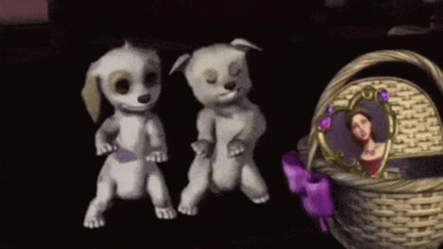 Adorable Tandem Dancing Barbie Dogs GIF