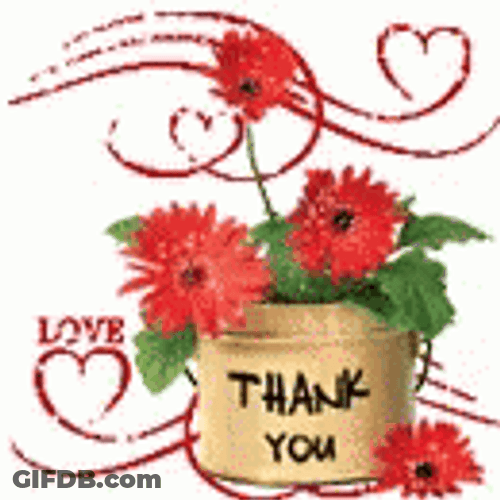 Adorable Thank You Clipart Flower Base GIF