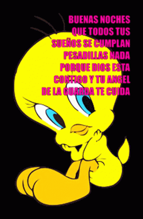 Adorable Tweety Bird Linda Noche Buenas Noches GIF