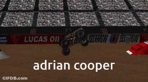 Adrian Cooper Monster Truck Advertisement GIF