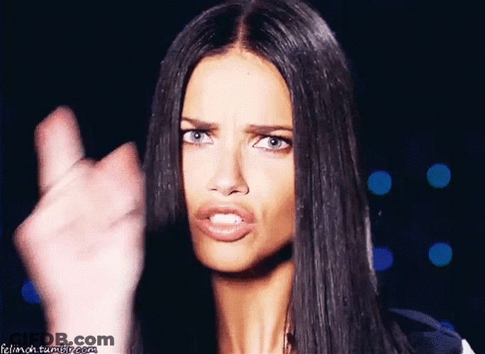 Adriana Lima Angrily Ponting Finger GIF