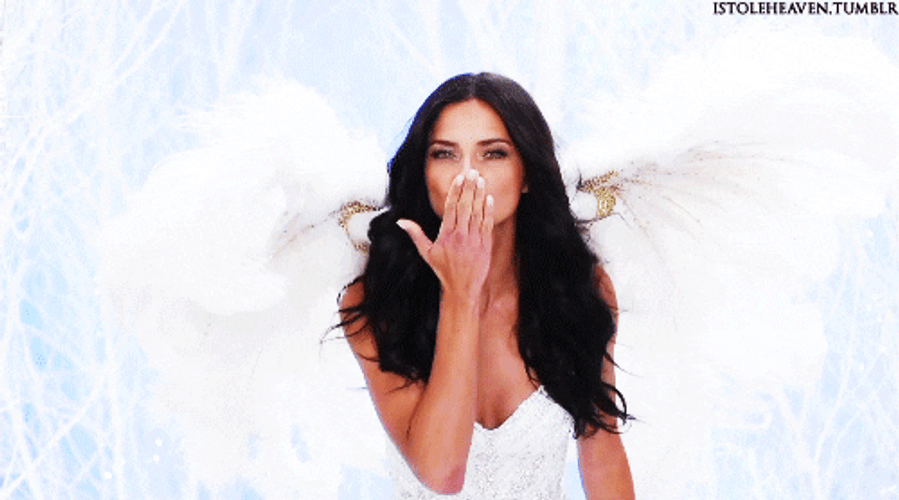 Adriana Lima Blowing Kiss GIF