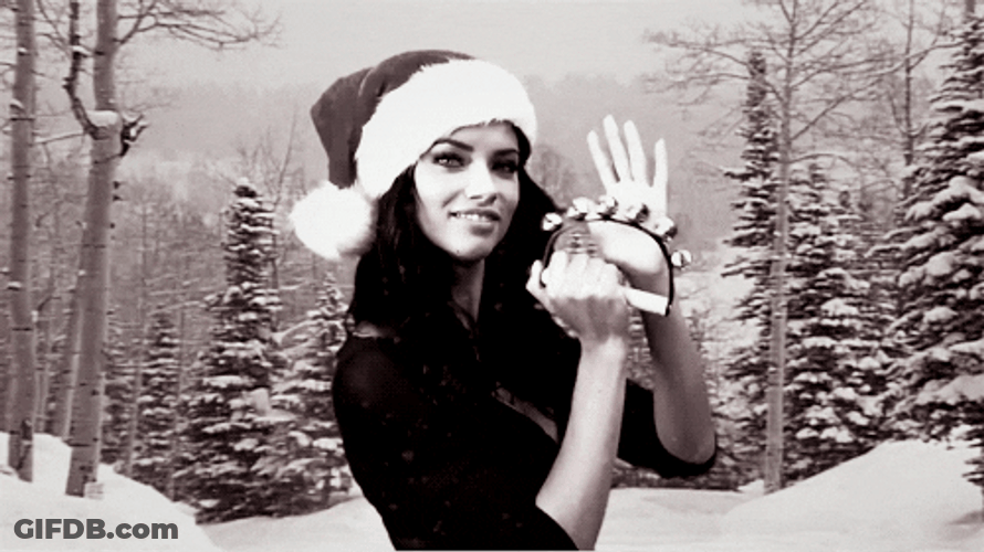 Adriana Lima Ringing Jingle Bells GIF