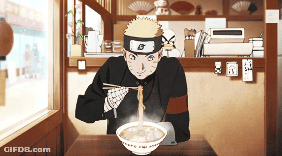 Adult Naruto Eating Ramen Calmly GIF