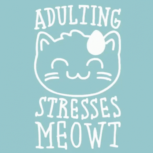 Adulting Stress Cat Cartoon GIF