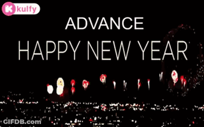 Advance Happy New Year Text GIF