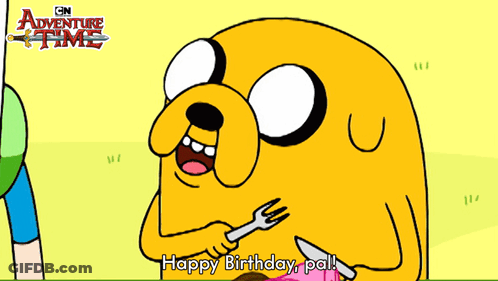 Adventure Time Character Holding Fork And Knife GIF