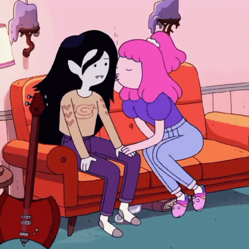 Adventure Time Cheek Kiss Bubbline GIF