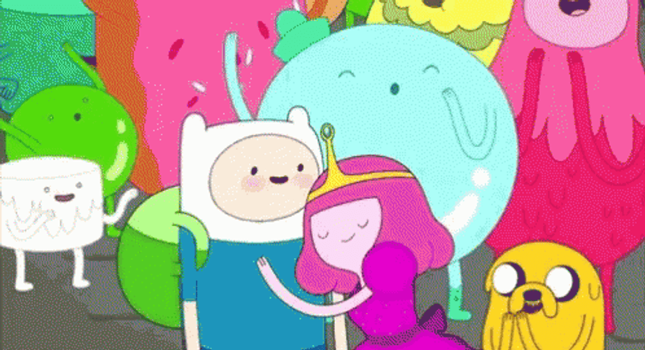 Adventure Time Finn & Bubblegum GIF