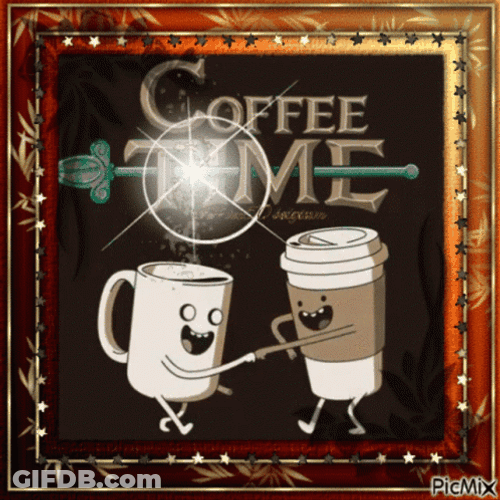 Adventure Time Inspired Cups Animated Coffee GIF