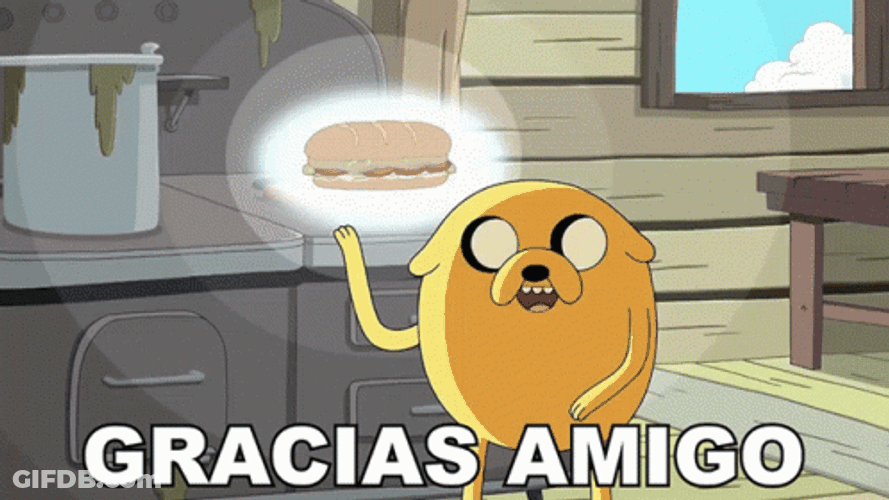 Adventure Time Jake And Shining Sandwich Muchas Gracias GIF