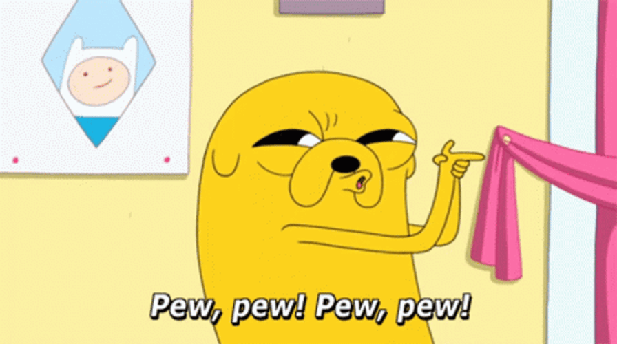 Adventure Time Jake Hand Gun GIF