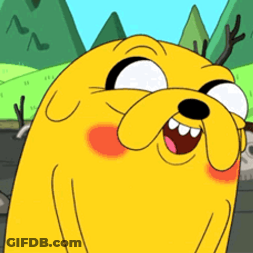 Adventure Time Jake The Dog Blushing Emote GIF