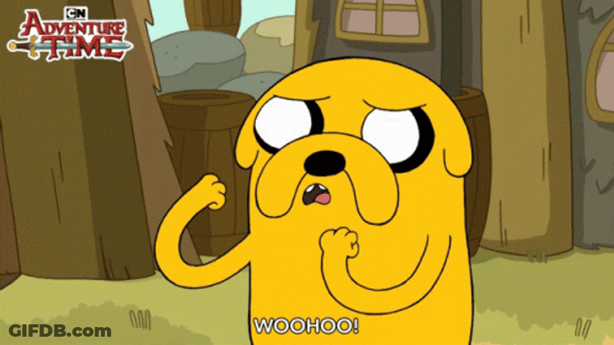 Adventure Time Jake Woooo Cheer GIF