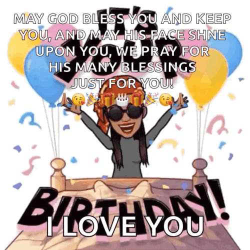 Adventurous Female Cartoon Happy Birthday GIF