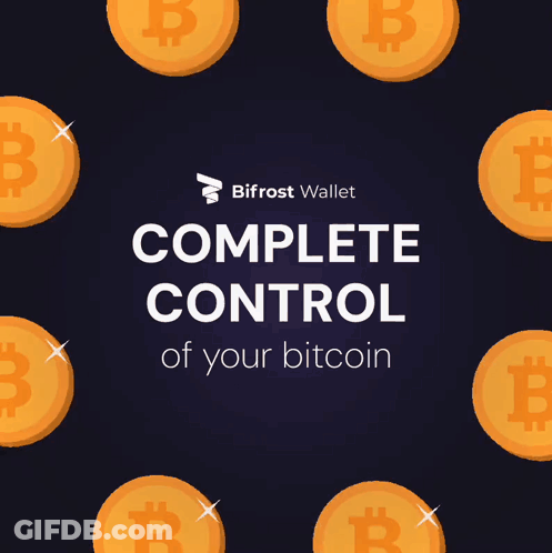 Advertisement For Bifrost Wallet With Bitcoins GIF