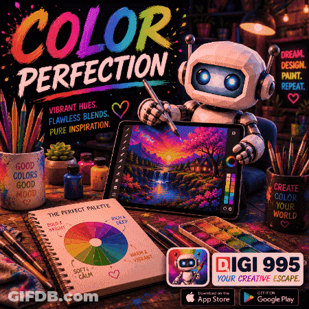 Advertisement For Color Perfection With Robot GIF